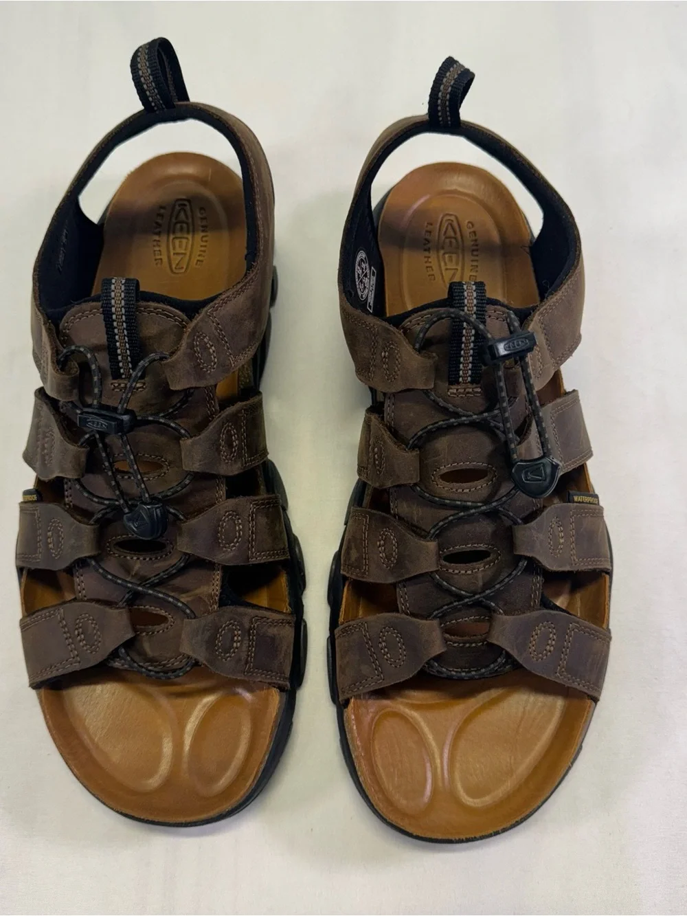 Keen Brown Leather Men's Closed-Toe Fisherman Sandals